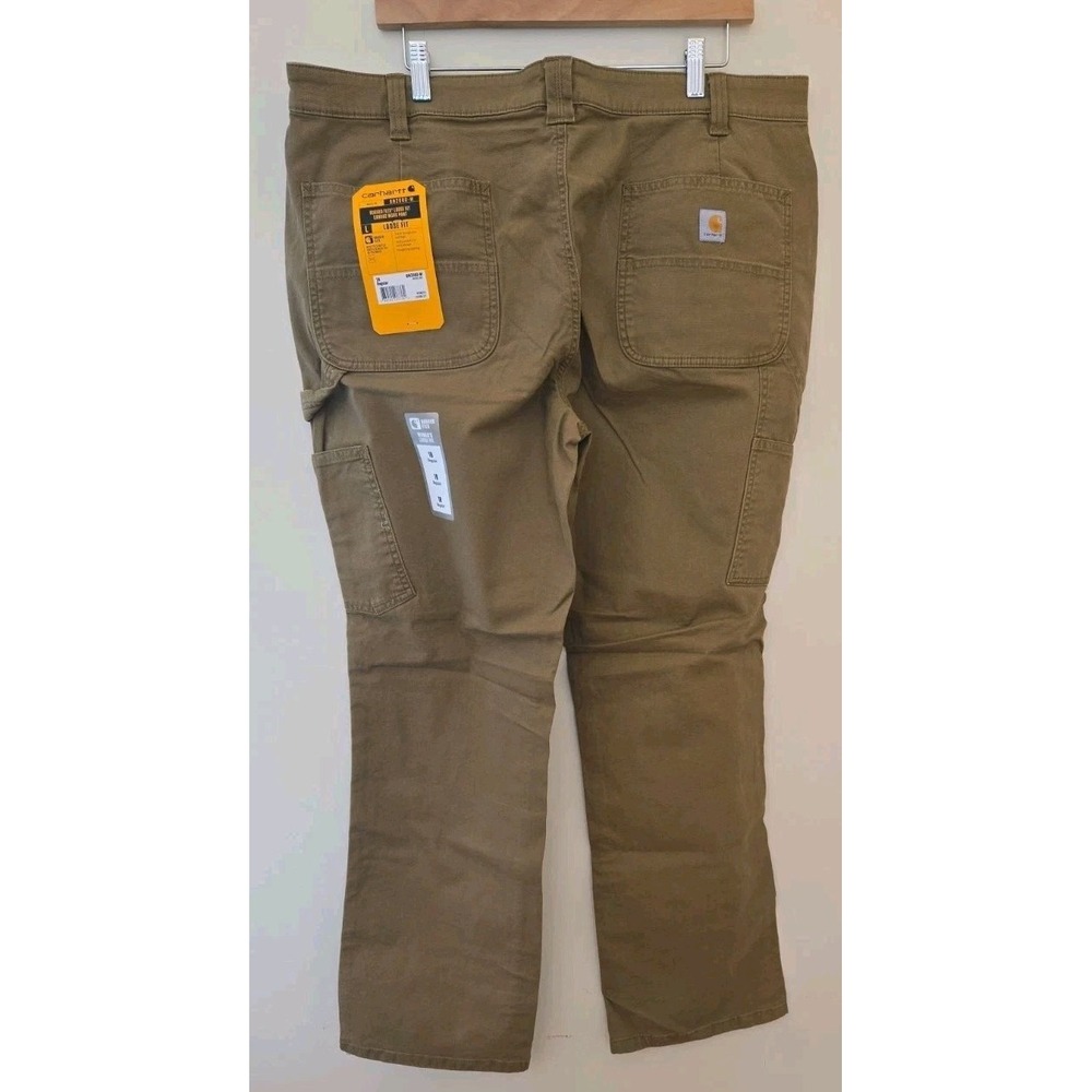 Carhartt Women's Rugged Flex Loose Fit Canvas Work Pants Khaki 18 Regular NWT
